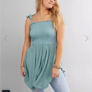 Buckle White Crow Rosita Smocked Tunic Tank Top